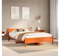 Produktbild: vidaXL Bett, Massivholzbett ohne Matratze Wachsbraun 120x190 cm Kiefernholz