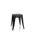 Produktbild: hjh OFFICE 645006 Metall Hocker VANTAGGIO Schwarz matt Sitzhocker im Industry-Design, stapelbar, niedrig