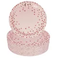 Produktbild: CEILIWEN Rosa Pappteller, Rosa Partyteller, 7'' Rose Gold Polka Dot Party Pappteller, Einwegteller Partygeschirr, Packung mit 50 (Rosa-50 Stück)