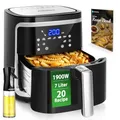 Produktbild: Aigostar Cube - Heißluftfritteuse 7L XXL, Airfryer 1900W, 7 Programmen, Warmhalten, 20 Rezepte, ohne Öl, für 6-10 Personen, Air Fryer mit Digitalem LED-Touchscreen, Schwarz