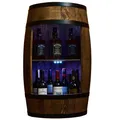 Produktbild: Weinfass mit LED RGB-Beleuchtung, massivholz Weinregal, Fassbar 80cm Wenge
