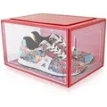 Produktbild: Lex21 - Rote Schuhbox Stapelbar Aufbewahrungsbox Kunststoffbox Schuhkasten Schuhkarton Schuhorganizer bis Gr.47