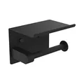 Produktbild: Ibergrif Toilettenpapierhalter mit 2 Montagemethoden, Klopapierhalter ohne Bohren, Klorollenhalter Wandhalterung, Toilettenpapier Halterung mit Ablage, Edelstahl, Schwarz