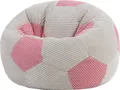 Produktbild: icon Sitzsack Fußball aus Cord für Kinder, Rosa, mit Füllung