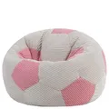 Produktbild: Icon Fußball Sitzsack Kinder, Rosa, Webstoff, Sitzsack Cord mit Füllung, Bequemer Kinder Sessel, Kuschelsessel, Lese Sessel, Schlafzimmer, Kinderzimmer, Wohnzimmer