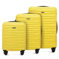 Produktbild: WITTCHEN Skyspeed Line Reisekoffer 3er Koffer-Set Rollkoffer Trolley Handgepäck Reisekofferset Hartschalenkoffer ABS Kombinationsschloss Teleskopgriff 4 Rollen Gelb Lufthansa/Eurowings/Ryanair/Condor