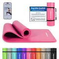 Produktbild: MSPORTS Gymnastikmatte Premium inkl. Tragegurt + Übungsposter + Workout App I Hautfreundliche Fitnessmatte 190 x 100 x 1,5 cm - Pastellpink - Phthalatfreie Yogamatte