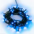 Produktbild: hellum LED Lichterkette außen, 80 LED Lichterkette outdoor strom 7,9m, mit Timer, Lichtfarbe blau, mit Stecker Außenlichterkette <59 Lumen, Kabel grün 151930