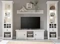 Produktbild: Wohnwand Landhausstil Hooge in Pinie weiß Landhaus Mediawand Schrankwand Multimediawand Anbauwand Fernsehschrank 4-teilig (2 x Regal, 1 x Wandboard, 1 x TV-Lowboard) 288 x 207 cm