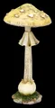 Produktbild: Gelber Fliegenpilz Figur – handbemalte Pilz Statue Garten Balkon Deko 24 cm