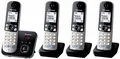 Produktbild: Panasonic KX-TG6824GB Schwarz Quattro Schnurlostelefone mit Anrufbeantworter-gsg
