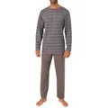 Produktbild: Normann Pyjama Normann Herren langarm Schlafanzug Pyjama in eleganter Streifenoptik grau 58