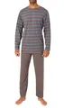 Produktbild: Normann Herren Langarm Schlafanzug Pyjama in eleganter Streifenoptik, Farbe:grau, Größe:58