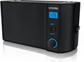 Produktbild: Arendo Toaster, 2 lange Schlitze, für 4 Scheiben, 1500 W, Langschlitz, Brötchenaufsatz, Wärmeisolierendes Gehäuse, Display, schwarz