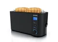 Produktbild: Arendo Toaster Edelstahl Langschlitz 4 Scheiben, integrierter Brötchenhalter, Bräunungsstufen 1-6, Brotzentrierung, automatisch Abschaltung, Display