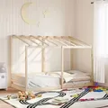 Produktbild: vidaXL Kinderbett mit Dach 100x200 cm Massivholz Kiefer