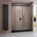 Produktbild: doporro Duschtür Nischentür dusche 100x195cm Duschwand schwarz ESG-Sicherheitsglas Duschabtrennung Soft-Close Klarglas inkl. Nano-Beschichtung Teramo12