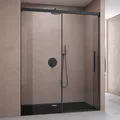 Produktbild: doporro Duschtür Nischentür dusche Duschabtrennung Duschkabine 100x195cm Duschwand schwarz ESG-Sicherheitsglas Duschabtrennung Soft-Close Klarglas inkl. Nano-Beschichtung Teramo12K