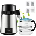 Produktbild: VEVOR Wasserdestillierer Destilliergerät 750 W 1 L/Std. Wasserdestilliergerät, Destillationsapparatur Wasserdestilliermaschine 180 x 190 mm Edels... - Silber