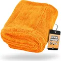 Produktbild: Nuke Guys Gamma Dryer XXL | Ultra saugstarkes Trockentuch 1400 GSM orange 50x80cm | Fusselfrei, abgerundete sanfte Fasern, kratzerfrei, extra groß | Premium Mikrofasertuch für Auto Motorrad Fahrrad