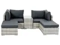 Produktbild: LIVARNO home Multifunktions-Loungegruppe Geflecht, 5-teilig, hellgrau - B-Ware