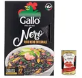 Produktbild: 6x Gallo Riso Nero Integrale, Schwarzer Reis, gewachsen in Italien, Vollkorn, 500 g, reich an Ballaststoffen und Antioxidantien, vakuumverpackt + Italian Gourmet polpa 400g