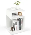 Produktbild: Beistelltisch 3 Ebenen Sofatisch S-förmig Nachttisch weiß Wohnzimmer 33x33x50cm