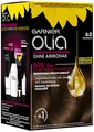 Produktbild: Garnier Olia Dauerhafte Haarfarbe ohne Ammoniak, Mit pflegenden und natürlichen Ölen, Vollständige Grauhaarabdeckung, Permanente Coloration, Nr. 6.0 Hellbraun, 1 Stück