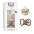 Produktbild: BIBS Supreme Schnuller 2er-Pack, BPA-frei, Symmetrischer Nippel. Silikon, Hergestellt in Dänemark. 6-18 Monate (2er Pack), Vanilla/Dark Oak