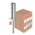 Produktbild: TRIBECCO Bodenhülse mit Betonanker für 60 x 40 Metall-Zaunpfosten Höhe 390 mm feuerverzinkter Riffelstahl Verankerung für Zaun- und Doppelstabmatten-Vierkantrohrpfosten