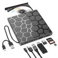 Produktbild: Externer CD/DVD-Laufwerk für Laptop, DVD-Player für Laptop, 8-in-1 USB 3.0 Ultra-Slim tragbar, CD-Brenner externes Festplattenlaufwerk optisch kompatibel mit Desktop Mac, Windows XP/8.1/8/7 Linux