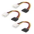 Produktbild: Cable Matters 3er-Pack 4-Pin Molex zu Sata Strom-Kabel, Molex SATA Adapter Kabel