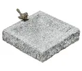 Produktbild: Dehner Vogeltränke Wasserstelle für Vögel eckig, 30 x 30 x 7 cm, Granit, grau, mit verspieltem Bronze-Vogel