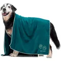 Produktbild: Lucky Paws® Hundehandtuch - 140x70cm XL Hundehandtuch extra saugfähig - schnell trocknend, luxuriös weiches Hunde Handtuch Hundebesitzer und Hunde Zubehör (1er-Pack, Teal)