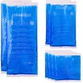 Produktbild: Relaxdays Kühlpads Gel Im 8er Set, Erste Hilfe, Wiederverwendbar, 3 Größen, Kalt-warm Mehrfachkompressen Sport, Blau