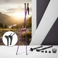 Produktbild: Nordic Walking Stöcke 2er Set verstellbar Aluminium mit Aufsätzen Violett - Violett
