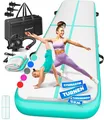 Produktbild: KESSER® Turnmatte Aufblasbar Airtrack Fitness-Matte Gymnastikmatte | inkl. Tragetasche & elektr. Luftpumpe | Yogamatte, Tumbling Matten, Trainingsmatte (Mint Grün, 300 x 100 x 10 cm)