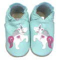Produktbild: HOBEA-Germany Kitaschuhe Safestep, Kinderhausschuhe, Lederschuhe (Einhorn Mint, 22/23 EU)
