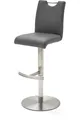 Produktbild: Alesi, Barstuhl, Griff, drehbar, höhenverstellbar, Edelstahlgestell, Polyurethangrau