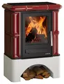 Produktbild: Justus Kaminofen Bavaria Bordeauxrot mit Sockel