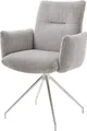 Produktbild: DELIFE Polsterstuhl Jova-Flex, mit Armlehnen Kreuzgestell konisch Edelstahl Cord Silbergrau 180° dreh