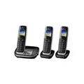 Produktbild: Panasonic KX-TGJ323GB - Schnurlostelefon - Anrufbeantworter mit Rufnummernanzeige - DECT - Schwarz + 2 zusätzliche Handsets (KX-TGJ323GB)