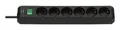 Produktbild: Brennenstuhl Steckdosenleiste 6-fach 45 schwarz mit erhöhtem Berührungsschutz - 1159500400