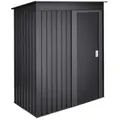 Produktbild: WASABI Gartenschrank Metall 1,39 m2 Neat Anthracite - 162x86x181 cm - Grau - Schiebetür - Dachschräge - Geräteschuppen