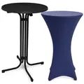 Produktbild: Outdoor Stehtisch Bellini, Klappbar, Ø80cm, Blau, Mit Husse