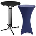 Produktbild: STEHTISCH Bellini Ø 80cm Schwarz mit Stella Stehtischhusse Ø 80cm Blau