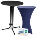 Produktbild: Beautissu Stehtisch klappbar 80cm mit Stretch Stehtischhusse Outdoor
