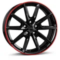 Produktbild: BORBET DESIGN LX18 black glossy rim red 8.0Jx18 5x112 ET48 3000143659