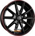 Produktbild: 4 Alufelgen BORBET LX Black Glossy Rim Red 8x18 ET48 5x112 18 Zoll