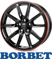 Produktbild: 4x Borbet LX18 8,0X18 5/112 ET48 Black Glossy Rim Red
